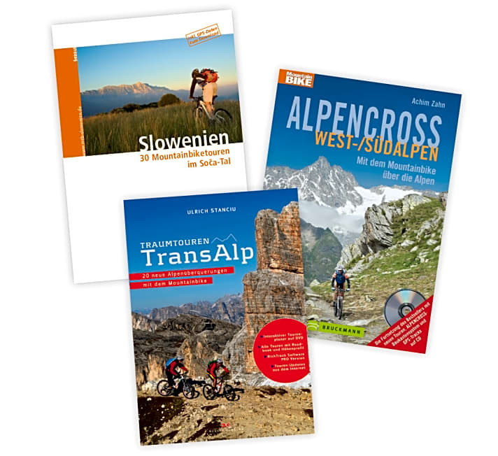    Die Transalp-Bibeln: Wer seine eigene Route plant, kommt an diesen Büchern nicht vorbei: "Transalp"  von Uli Stanciu und "Alpencross" von Achim Zahn.