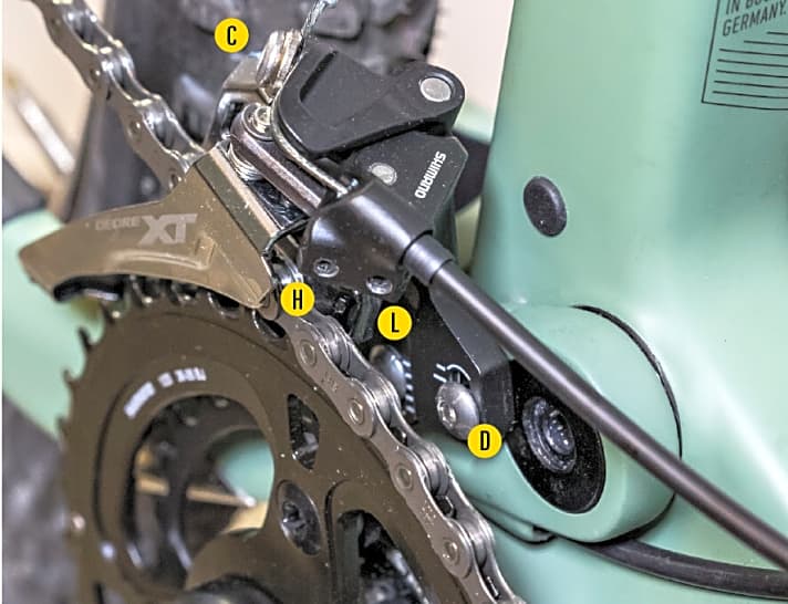 fahrrad schalthebel vorne positionen gänge umwerfer