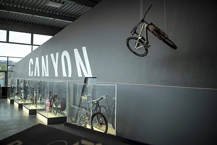 Momentaufnahme des Canyon-Showrooms am Firmensitz in Koblenz aus dem Jahr 2020