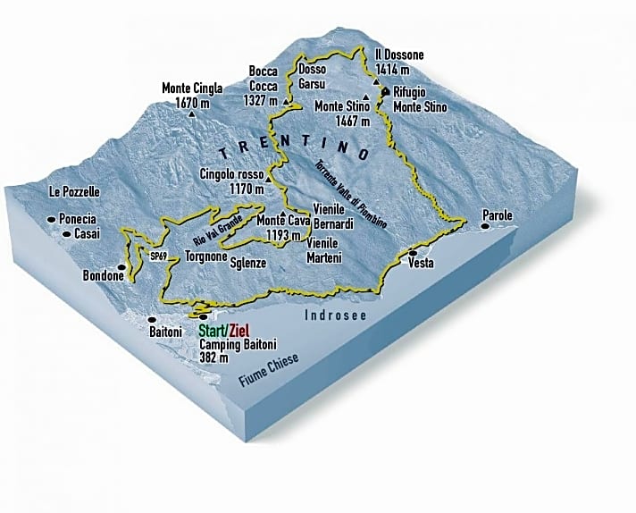   Nach der Einkehr am Rifugio Monte Stino geht's zur Sache. Die Tour startet am Ufer des Idrosees.