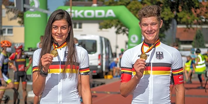   Glück in Gold: Nadine Rieder und David List gewinnen die deutsche Meisterschaft im MTB-Marathon 2020.