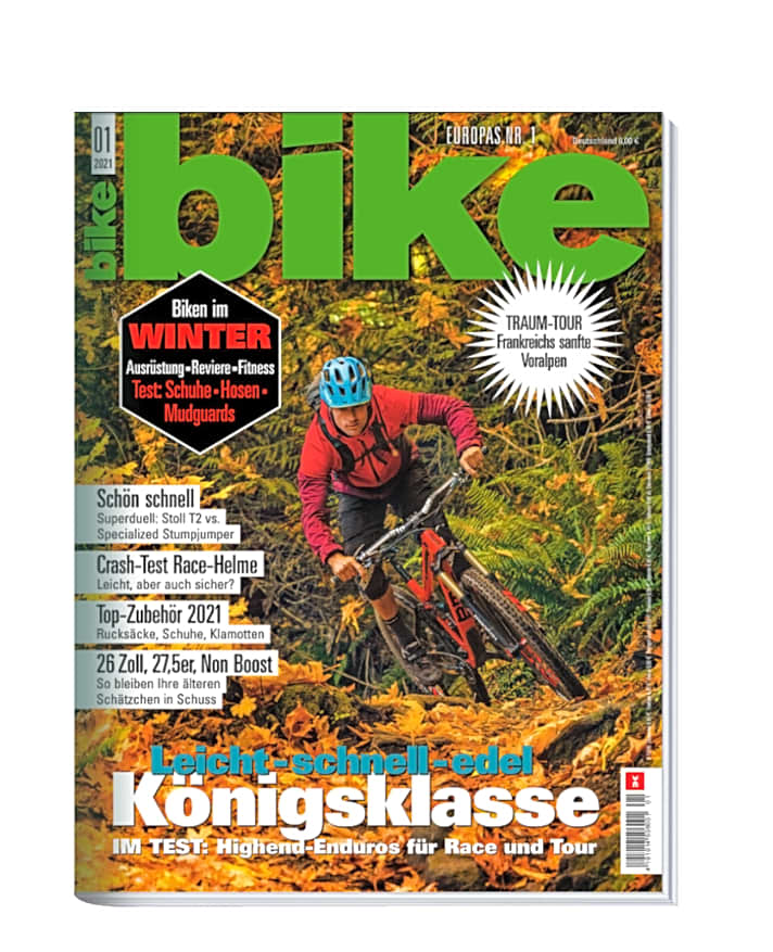   Holen Sie sich BIKE 1/2021 mit unserem Schwerpunkt "Biken im Winter". Bestellen Sie die <a href="https://www.delius-klasing.de/bike" target="_blank" rel="noopener noreferrer">BIKE versandkostenfrei nach Hause</a> , oder lesen Sie die Digital-Ausgabe in der BIKE App für Ihr <a href="https://apps.apple.com/de/app/bike-das-mountainbike-magazin/id447024106" target="_blank" rel="noopener noreferrer nofollow">Apple-iOS-</a>  oder <a href="https://play.google.com/store/apps/details?id=com.pressmatrix.bikeapp" target="_blank" rel="noopener noreferrer nofollow">Android-Gerät</a> . Besonders günstig und bequem erleben Sie <a href="https://www.delius-klasing.de/bike-lesen-wie-ich-will?utm_campaign=abo_2020_6_bik_lesen-wie-ich-will&utm_medium=display&utm_source=BIKEWebsite" target="_blank" rel="noopener noreferrer">BIKE im Abo</a> .