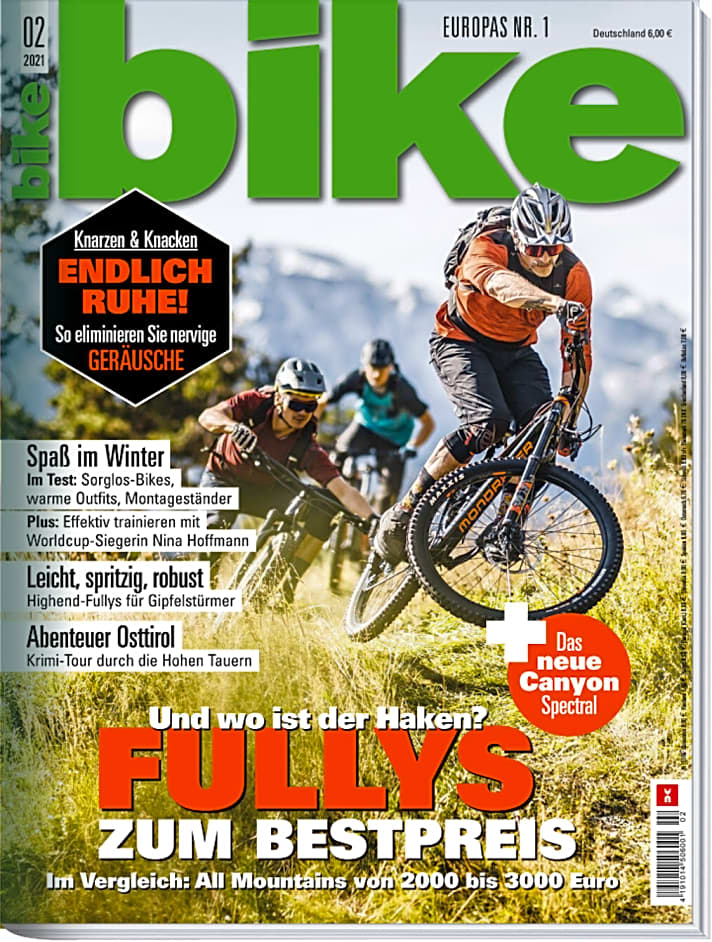   Holen Sie sich BIKE 2/2021 – ab 5. Januar erhältlich. Bestellen Sie die <a href="https://www.delius-klasing.de/bike" target="_blank" rel="noopener noreferrer">BIKE versandkostenfrei nach Hause</a> , oder lesen Sie die Digital-Ausgabe in der BIKE App für Ihr <a href="https://apps.apple.com/de/app/bike-das-mountainbike-magazin/id447024106" target="_blank" rel="noopener noreferrer nofollow">Apple-iOS-</a>  oder <a href="https://play.google.com/store/apps/details?id=com.pressmatrix.bikeapp" target="_blank" rel="noopener noreferrer nofollow">Android-Gerät</a> . Besonders günstig und bequem erleben Sie <a href="https://www.delius-klasing.de/bike-lesen-wie-ich-will?utm_campaign=abo_2020_6_bik_lesen-wie-ich-will&utm_medium=display&utm_source=BIKEWebsite" target="_blank" rel="noopener noreferrer">BIKE im Abo</a> .