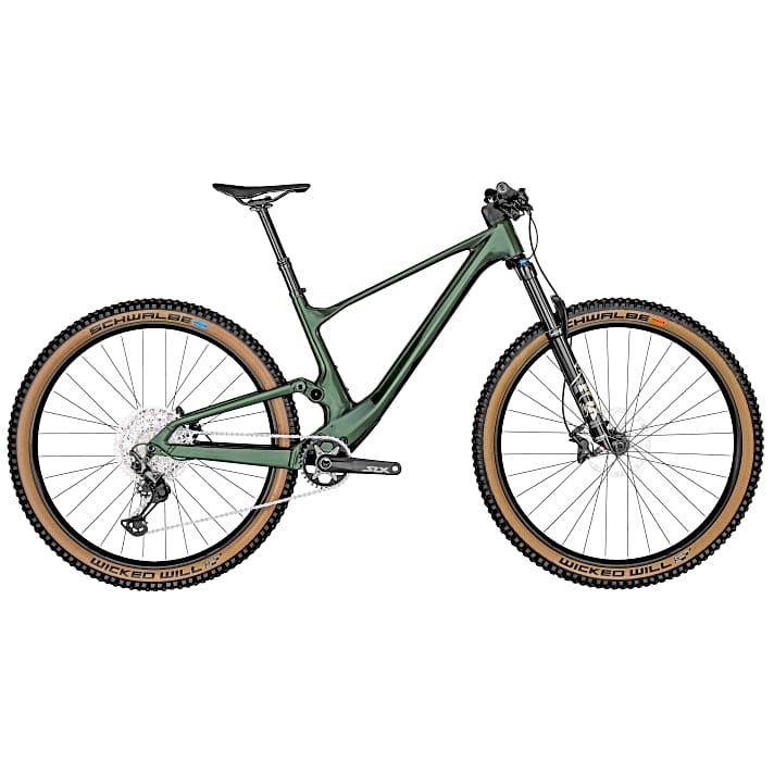   „Wakame Green“ nennt Scott diese Farboption beim Spark 930. Das Bike kommt mit dem Hybrid-Rahmen mit Alu-Hinterbau (2590 Gramm) und kostet 3999 Euro.
