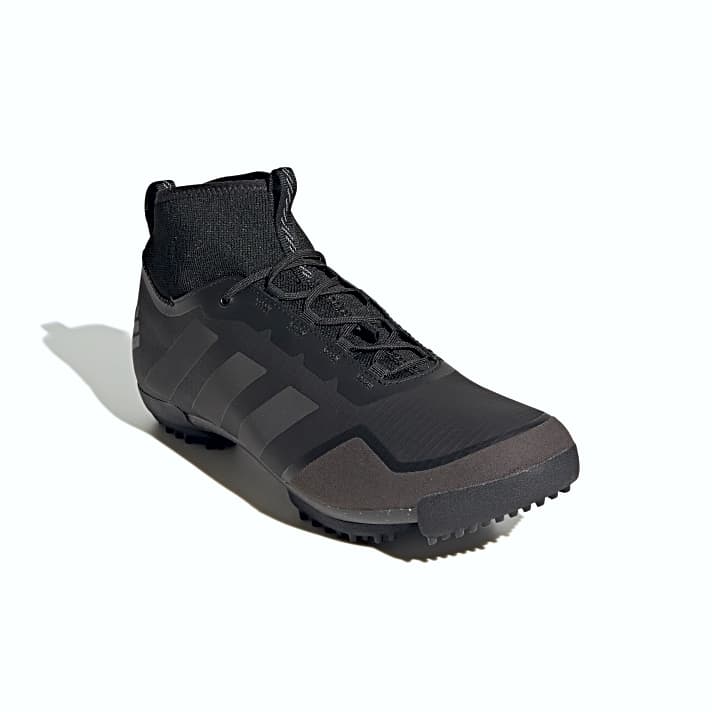   Mehr Understatement als die türkise Version: Den Gravelbike-Schuh gibt's auch komplett in schwarzer Farbe.