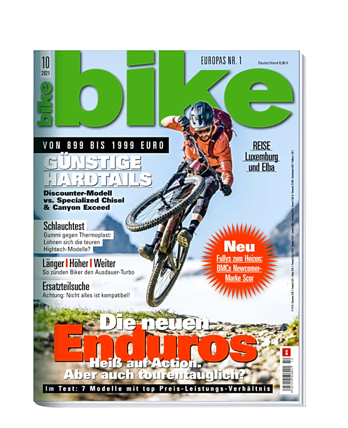   BIKE 10/2021 – ab 7. September erhältlich. Bestellen Sie sich die <a href="https://www.delius-klasing.de/bike" target="_blank" rel="noopener noreferrer">BIKE versandkostenfrei nach Hause</a>  oder lesen Sie die Digital-Ausgabe in der BIKE App für <a href="https://itunes.apple.com/de/app/bike-das-mountainbike-magazin/id447024106?mt=8" target="_blank" rel="noopener noreferrer nofollow">iOS</a>  oder <a href="https://play.google.com/store/apps/details?id=com.pressmatrix.bikeapp" target="_blank" rel="noopener noreferrer nofollow">Android</a> . Besonders günstig und bequem erleben Sie die <a href="http://www.delius-klasing.de/bike-lesen-wie-ich-will?utm_campaign=abo_2020_6_bik_lesen-wie-ich-will&utm_medium=display&utm_source=BIKEWebsite" target="_blank" rel="noopener noreferrer">BIKE im Abo</a> .