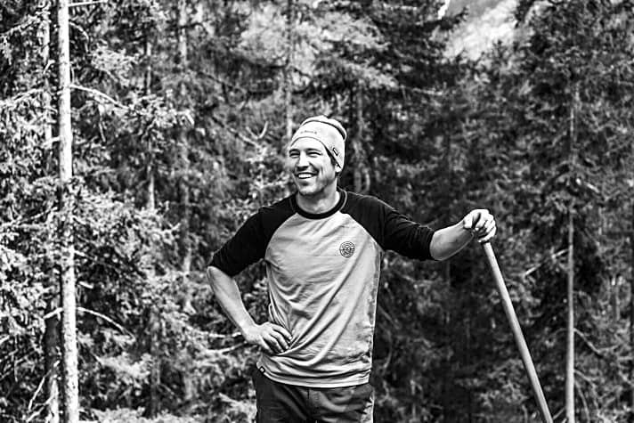   Christoph Matzke, Trail-Bauer und Initiator: „Das Projekt baut auf zwei bestehenden Forschungsarbeiten auf. Es soll den Beweis liefern, dass es sich lohnt, Trails gut zu verfestigen. Ziel ist, Trails langlebiger und sicherer zu machen.“