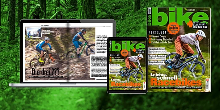   BIKE 06/2022 – mit 10 schnellen Bikes im Test, dem zweiten Teil unserer Ergonomie-Serie "Besser biken", dem BIKE-Festival-Programm in Willingen plus 32 Seiten Enduro-Spezial extra – jetzt lesen! Bestellen Sie sich das gedruckte <a href="https://www.delius-klasing.de/bike" target="_blank" rel="noopener noreferrer">BIKE Magazin nach Hause</a>  oder lesen Sie die Digital-Ausgabe in der BIKE App für <a href="https://itunes.apple.com/de/app/bike-das-mountainbike-magazin/id447024106?mt=8" target="_blank" rel="noopener noreferrer nofollow">iOS</a>  oder <a href="https://play.google.com/store/apps/details?id=com.pressmatrix.bikeapp" target="_blank" rel="noopener noreferrer nofollow">Android</a> . Besonders günstig und bequem erleben Sie die <a href="http://www.delius-klasing.de/bike-lesen-wie-ich-will?utm_campaign=abo_2020_6_bik_lesen-wie-ich-will&utm_medium=display&utm_source=BIKEWebsite" target="_blank" rel="noopener noreferrer">BIKE im Abo</a> .