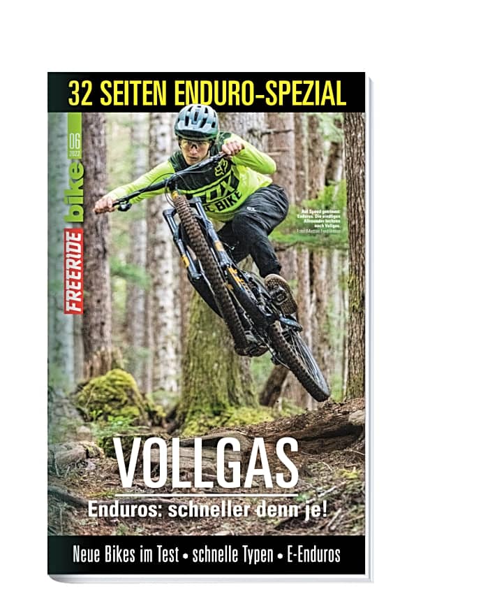  Vollgas: Moderne Enduros sind schneller denn je! Wir zeigen die Faszination Enduro im großen 32-Seiten-Spezial. Jetzt als Extraheft in <a href="https://www.bike-magazin.de/a/4839635" target="_blank" rel="noopener noreferrer">BIKE 06/2022</a> . Bestellen Sie sich das <a href="https://www.delius-klasing.de/bike" target="_blank" rel="noopener noreferrer">gedruckte Heft nach Hause</a>  oder lesen Sie die Digital-Ausgabe in der BIKE App für <a href="https://itunes.apple.com/de/app/bike-das-mountainbike-magazin/id447024106?mt=8" target="_blank" rel="noopener noreferrer nofollow">iOS</a>  oder <a href="https://play.google.com/store/apps/details?id=com.pressmatrix.bikeapp" target="_blank" rel="noopener noreferrer nofollow">Android</a> . Besonders günstig und bequem erleben Sie die <a href="http://www.delius-klasing.de/bike-lesen-wie-ich-will?utm_campaign=abo_2020_6_bik_lesen-wie-ich-will&utm_medium=display&utm_source=BIKEWebsite" target="_blank" rel="noopener noreferrer">BIKE im Abo</a> .