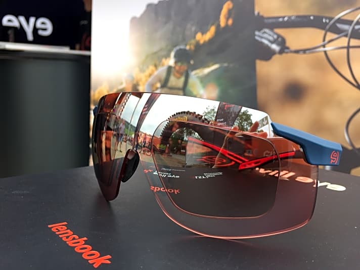   Die neue VistAir-Brille von Evil Eye: in die photocromatischen Gläser lassen sich optische Gläser integrieren. Die Brille mit Adapter-Verglasung kostet ab 500 Euro, ohne Einsatz: 249 Euro