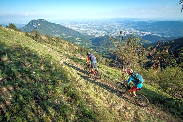 Abfahrt vom Monte Novegno nach Arsiero: Als hätte ein Mountainbiker diese Trail angelegt. Aber nicht alle Abschnitte rollen sich so easy dahin wie auf diesem Bild.