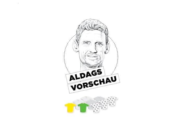 Diese Bedeutung misst Rolf Aldag der 6. Etappe für Gelb, Grün und Bergtrikot zu - je mehr farbige Trikots, desto größer die Bedeutung.