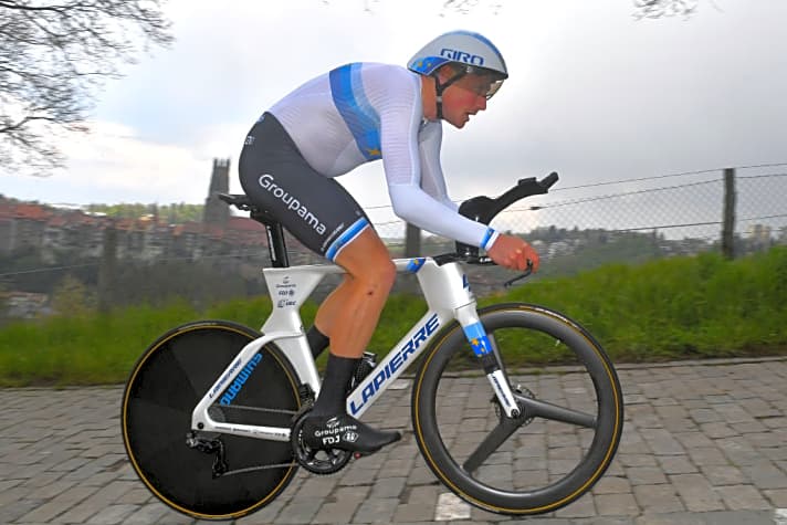   Der Europameistertitel im vergangene Jahr hat Küng endgültig in die Riege der weltbesten Zeitfahrer katapultiert. Hier ist er auf dem Prolog der Tour de Romandie unterwegs.