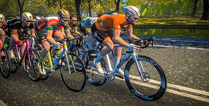 Das Männerrennen bei der UCI Cycling Esports Weltmeisterschaft 2022.