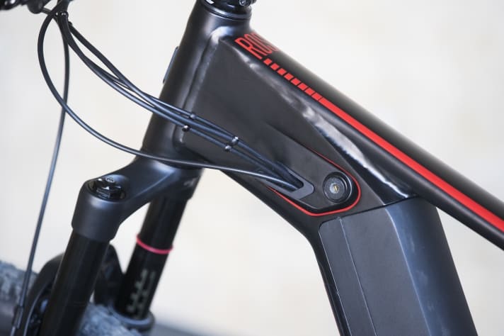   Schöne Details wie die integrierten Züge runden das Bild von einem liebevoll designten E-MTB ab.
