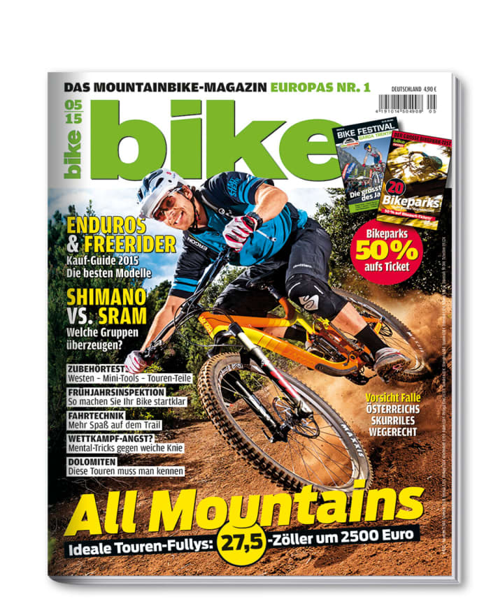   Diesen Artikel finden Sie auch in BIKE 5/2015: <a href="http://www.delius-klasing.de/zeitschriften/BIKE+5%2F2015.207795.html" target="_blank" rel="noopener noreferrer">Heft nachbestellen</a>  | <a href="https://itunes.apple.com/de/app/bike-das-mountainbike-magazin/id447024106?mt=8" target="_blank" rel="noopener noreferrer nofollow">BIKE App iPad</a>  | <a href="https://play.google.com/store/apps/details?id=com.pressmatrix.bikeapp" target="_blank" rel="noopener noreferrer nofollow">BIKE App Android</a>