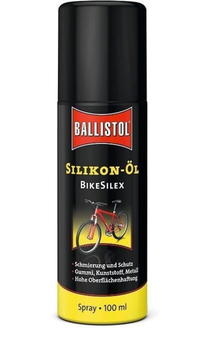   <a href="https://www.awin1.com/cread.php?awinmid=11768&awinaffid=471469&clickref=B+silikon%C3%B6l&ued=https%3A%2F%2Fwww.rosebikes.de%2Fballistol-bikesilex-silikonspray-786597" target="_blank" rel="noopener noreferrer nofollow">SILIKONÖL</a> *: Es verringert Reibung, schont Kunststoffe und Metall, klebt nicht. Gut geeignet für Klickpedale oder Gelenke der Schaltung.