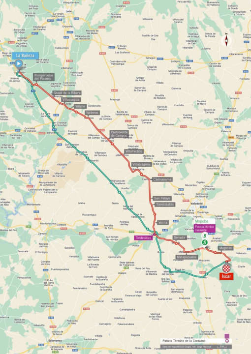 Die 19. Etappe der Vuelta 2023 auf der Karte