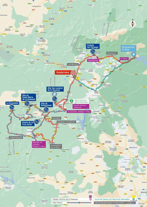 Die 20. Etappe der Vuelta 2023 auf der Karte