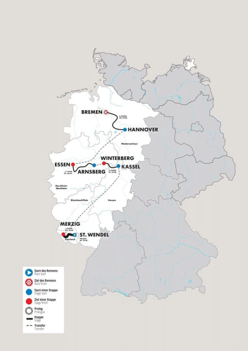 Alle Etappen der Deutschland Tour 2023 im Überblick