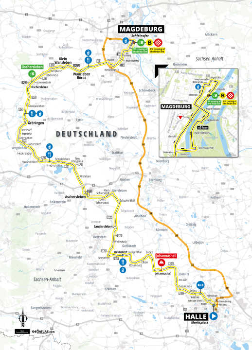 Den 4. fase af Tyskland Tour 2025 på kortet