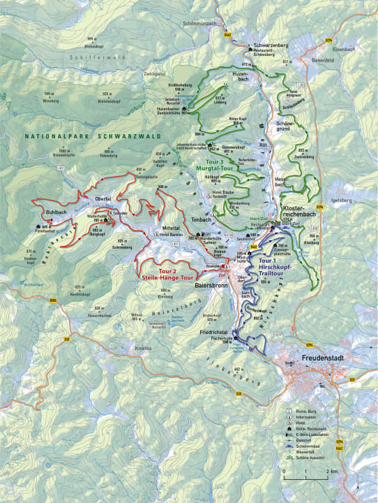   Die drei besten Trail-Touren stellen wir in unserem Mini-Guide Baiersbronn vor. Die GPS-Daten aller elf Touren rund um den Nordschwarzwälder Spot sind in einer <a href="https://www.baiersbronn.de/de-de/tourenguide-die-app-fuer-baiersbronn" target="_blank" rel="noopener noreferrer nofollow">Gratis-Touren-App</a>  für Android und iOS erhältlich.