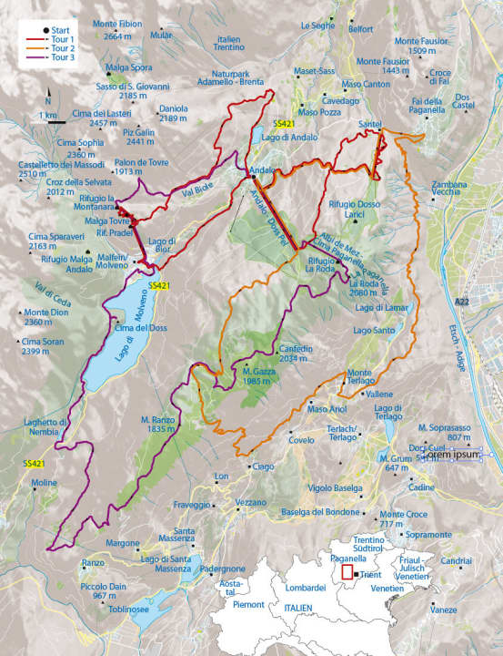   Die Paganella-Touren im Überblick