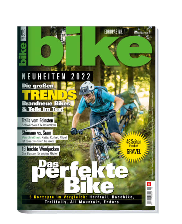 BIKE 9/2021 – ab 3. August erhältlich. Bestellen Sie sich die <a href="https://shop.delius-klasing.de/bike-09-2021-p-BIK-2021-09/" target="_blank" rel="noopener noreferrer">BIKE versandkostenfrei nach Hause</a> oder lesen Sie die Digital-Ausgabe in der BIKE App für <a href="https://apps.apple.com/at/app/dk-magazin-kiosk/id1588235359" target="_blank" rel="noopener noreferrer nofollow">iOS</a> oder <a href="https://play.google.com/store/apps/details?id=delius.klasing.android" target="_blank" rel="noopener noreferrer nofollow">Android</a>. Besonders günstig und bequem erleben Sie die <a href="https://shop.delius-klasing.de/zeitschriften/radsport/bike/?selected_product=KP0005831p" target="_blank" rel="noopener noreferrer">BIKE im Abo</a>.