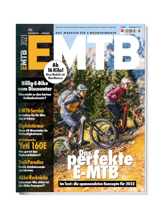   EMTB 6/2021 – jetzt im Handel. Sie erhalten die neue EMTB bequem im <a href="https://www.delius-klasing.de/abo-shop/?zeitschrift=233&utm_source=emb_web&utm_medium=red_heftinfo&utm_campaign=abo_emb" target="_blank" rel="noopener noreferrer">Abo</a> , in unserem <a href="https://www.delius-klasing.de/emtb" target="_blank" rel="noopener noreferrer">Onlineshop</a>  sowie als App-Ausgabe für <a href="https://apps.apple.com/de/app/emtb-magazin/id1079396102" target="_blank" rel="noopener noreferrer nofollow">Apple</a>  und <a href="https://play.google.com/store/apps/details?id=de.delius_klasing.emtb" target="_blank" rel="noopener noreferrer nofollow">Android</a> .