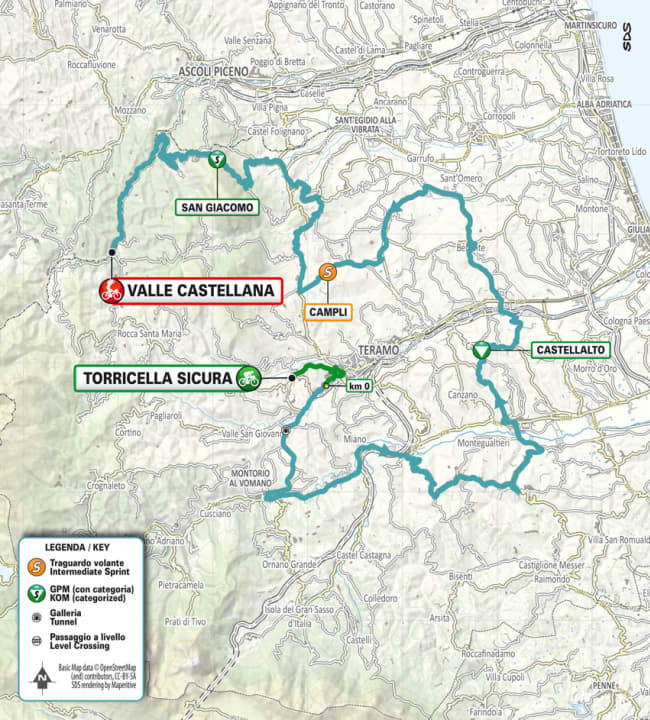 Die Strecke der 5. Etappe von Tirreno-Adriatico 2024