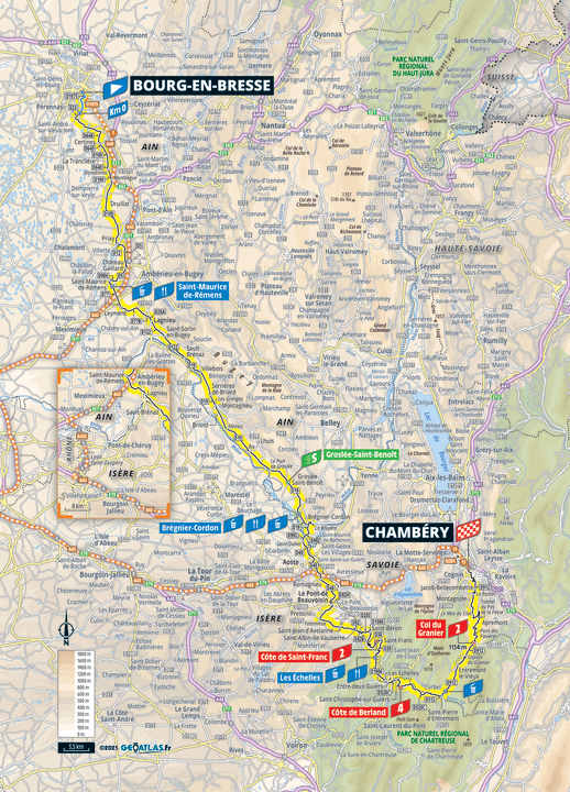 Die 7. Etappe der Tour de France Femmes 2025 auf der Karte