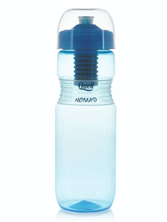 Die Quell Nomad Filterflasche filtert Viren und Bakterien heraus und sorgt für unbedenkliches Trinkwasser auf der Mehrtagestour.