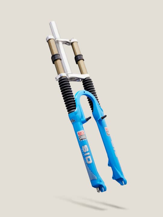 Das gibt es heute so nicht mehr: Die Rockshox SID XL von 1999 war eine Cross-Country-Doppelbrückengabel mit wahlweise 80 oder 100 Millimetern Federweg.
