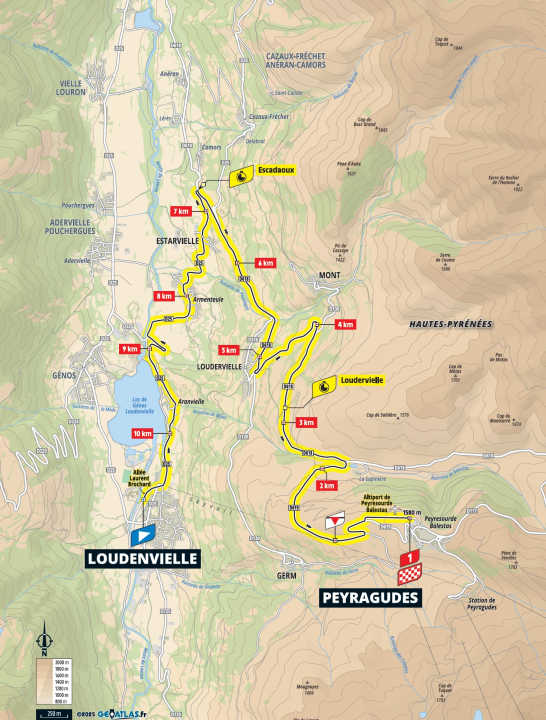 Die 13. Etappe der Tour de France 2025 auf der Karte
