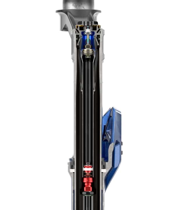 Für 2024 vergrößert Rockshox das Luftvolumen in der Sid-Federgabel und tauft die neue Luftfeder auf den Namen Debonair+.